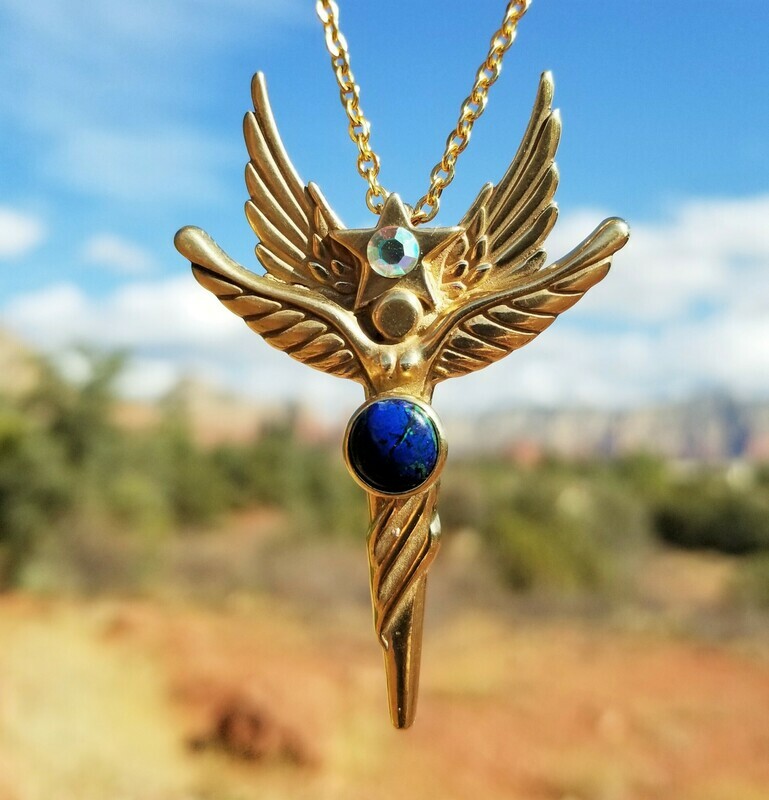 Beautiful Sedona World Peace Gold Star Angel/Angel sale $233.00/288.00