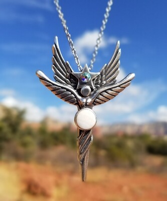 Beautiful Sedona Angel Star Silver/Rare White vortex crystal/$244.00 Retreat Angel sale/$244.00/288.00