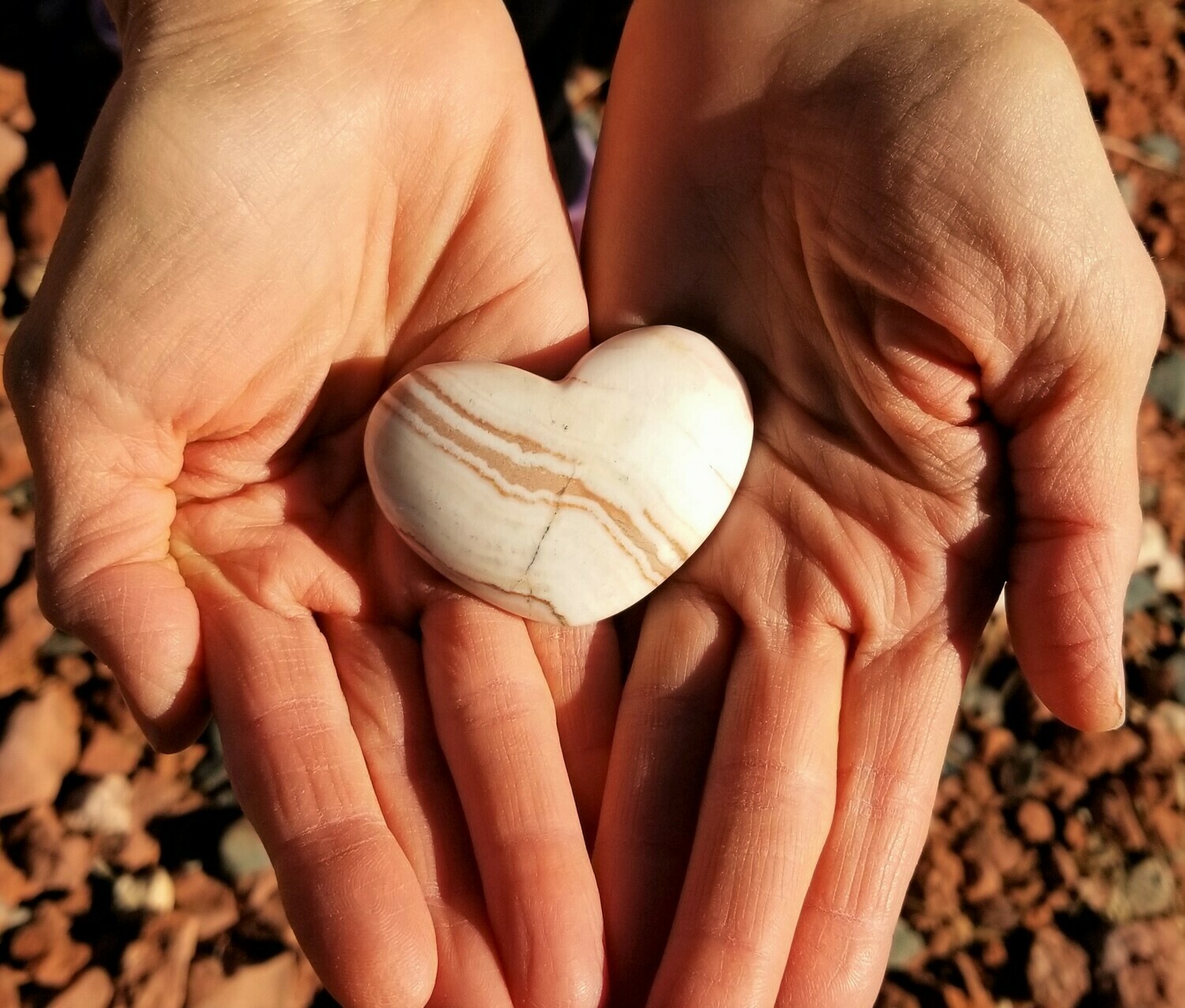 Sedona White Light Crystal Holding Sacred Heart/Red Rock Ley lines of Mother Earth's LOVE/Language of light, Grid Worker & Healer/ Christmas Sale $99/133.00