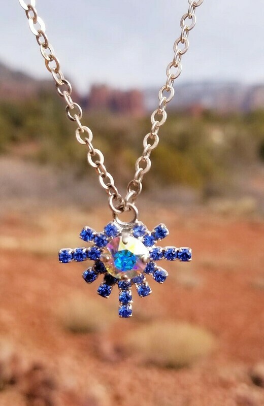 Higher Self Blue Ray Empath Star Radiance Crystal Pendant/Lockdown sale $133/$213.00