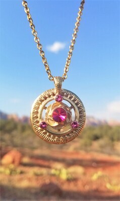 Gorgeous Gold Cosmic Rose Love Radiance/Universal Frequency Harmonizer Pendant $288