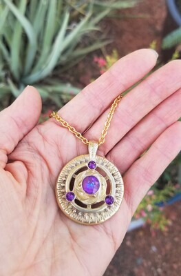 Powerful PLEIADIAN Gold Cosmic Violet 333 Healing Codes/Universal Frequency Harmonizer Pendant $288