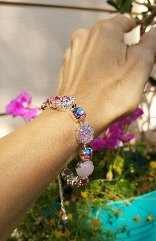 Gorgeous Rose Ray Love Healing Rose Quartz/Devic Crystal LOVE Bracelet $144/$188 Retreat Sale