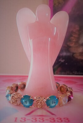 Beautiful Mother Mary New Earth Rose/Devic Crystal LOVE Technology Bracelet $155.00/188.00 Goddess sale