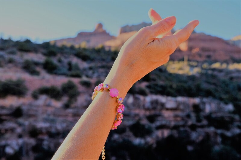 Gorgeous Magdalene LOVE Radiance Rose Ray Crystal  Bracelet $144/$188 Retreat Sale