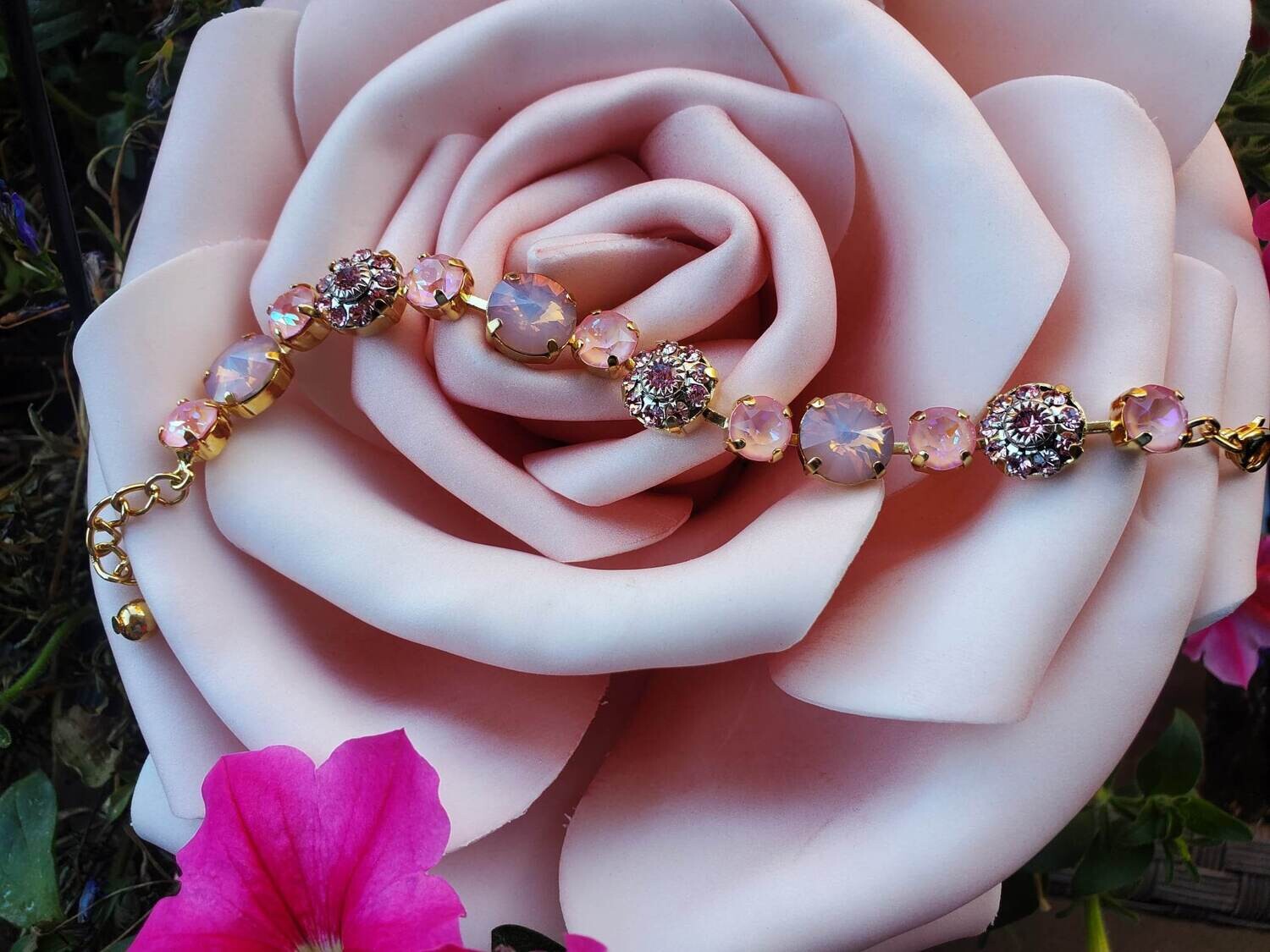Gorgeous Flower Deva Pink Ray LOVE Radiance Crystal Bracelet $166/$188 Retreat Sale