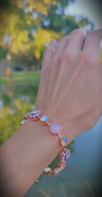 Gorgeous Flower Deva Pink Ray LOVE Radiance Crystal Bracelet $166/$188 Retreat Sale