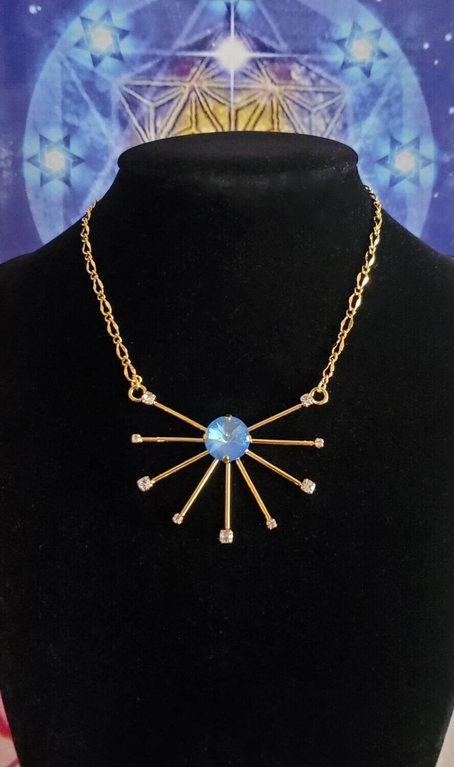 Gold Sacred Blue Ray Star Codes Higher Self Higher Frequency Activator Throat chakra/Crown Pendant 188.00