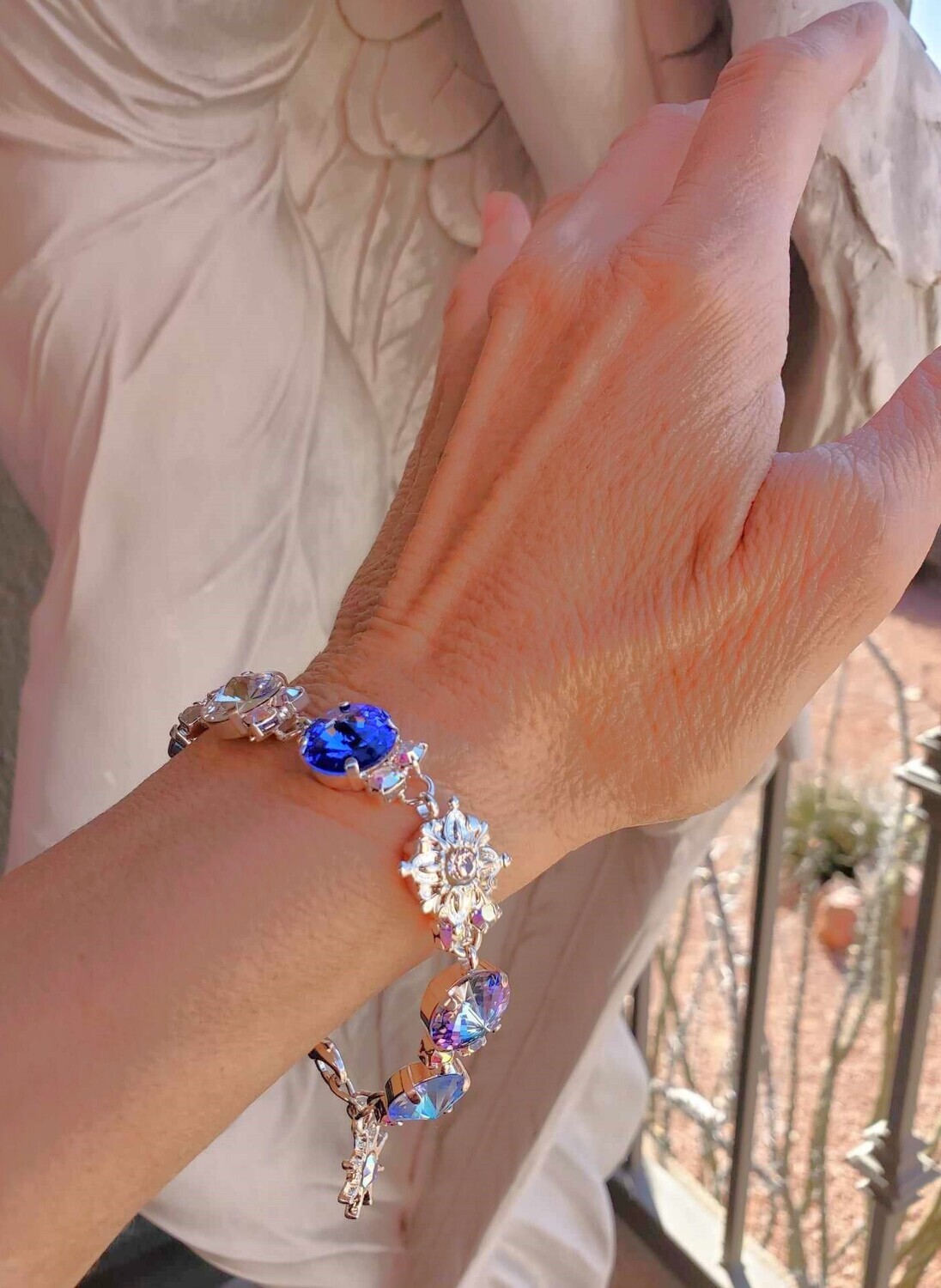 Gorgeous Swarovski Crystal Blue Ray Ascension Celestial Star Bracelet $188
