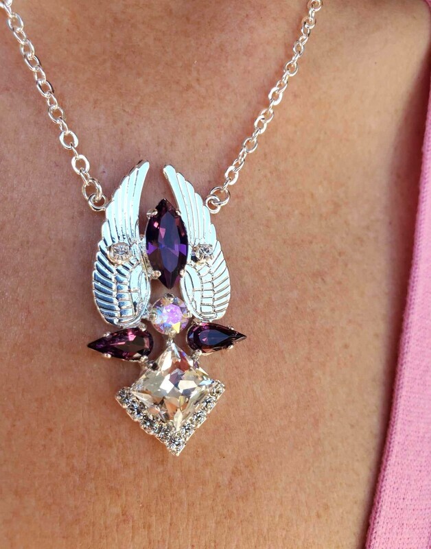 Exquisite Seraphim Wings of Light of Venus/Archangel Realms Channeling Activator & Amethyst Ray/Radiant Codes pendant $444.00