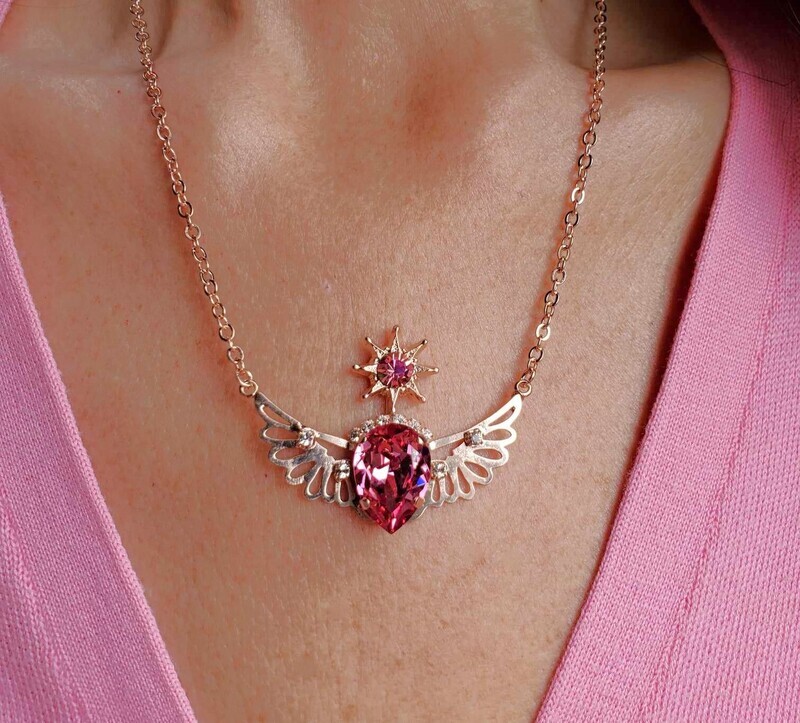Beautiful Angelic Star Tribe Sacred Feminine Pink LOVE Ray Realms Radiant Codes Pendant $288.00