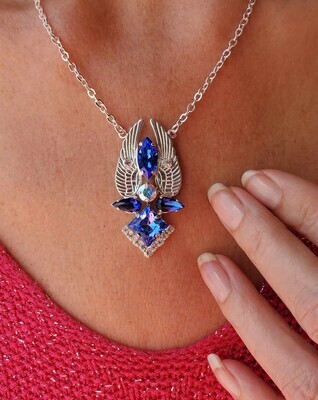 Exquisite Majestic Blue Ray Seraphin Wings of Light of Venus/Archangel Realms Channeling Activator & Ray/Radiant Codes pendant $444.00