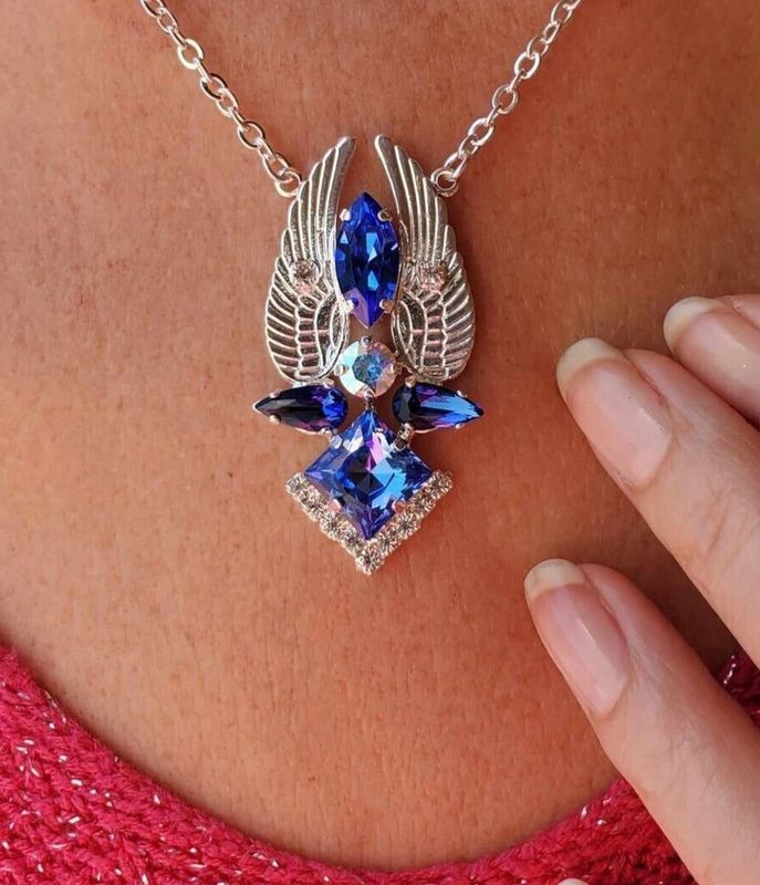 Exquisite Majestic Blue Ray Seraphim Wings of Light of Venus/Archangel Realms Channeling Activator & Ray/Radiant Codes pendant $444.00
