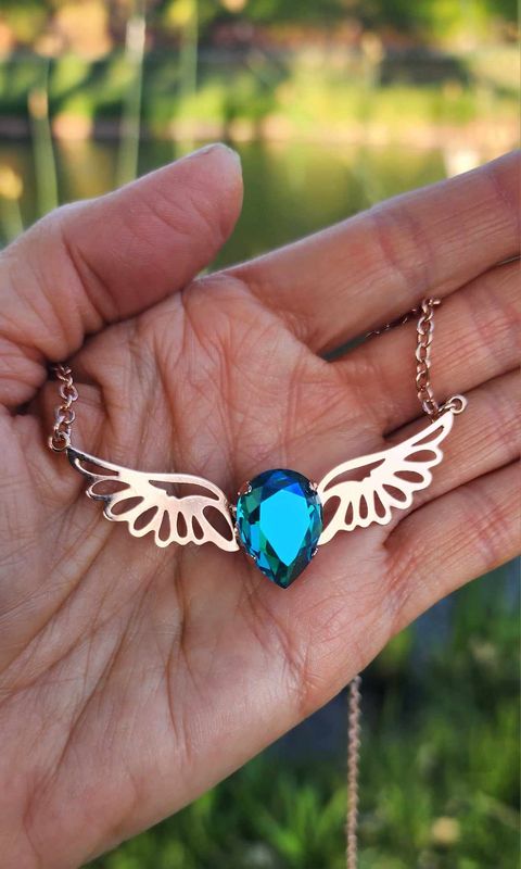 Beautiful Blue Ray Archangels Divine Love Power  Radiant Codes Pendant Angel Sale $244.00/$333.00