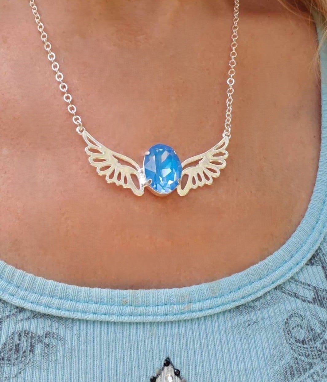 Beautiful Blue Ray Archangels Divine Love Power  Radiant Codes Pendant Angel Sale $244.00/$333.00