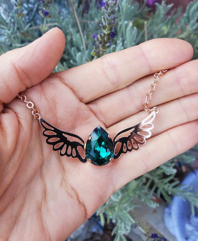Beautiful Rose Gold Archangel Raphael Divine Green Healing Power  Radiant Codes Pendant Angel Sale $244.00/$333.00