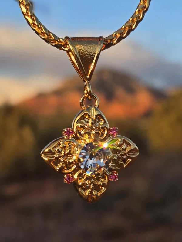 Radiant Christos Light in Rose Ray of Divine Love Pendant