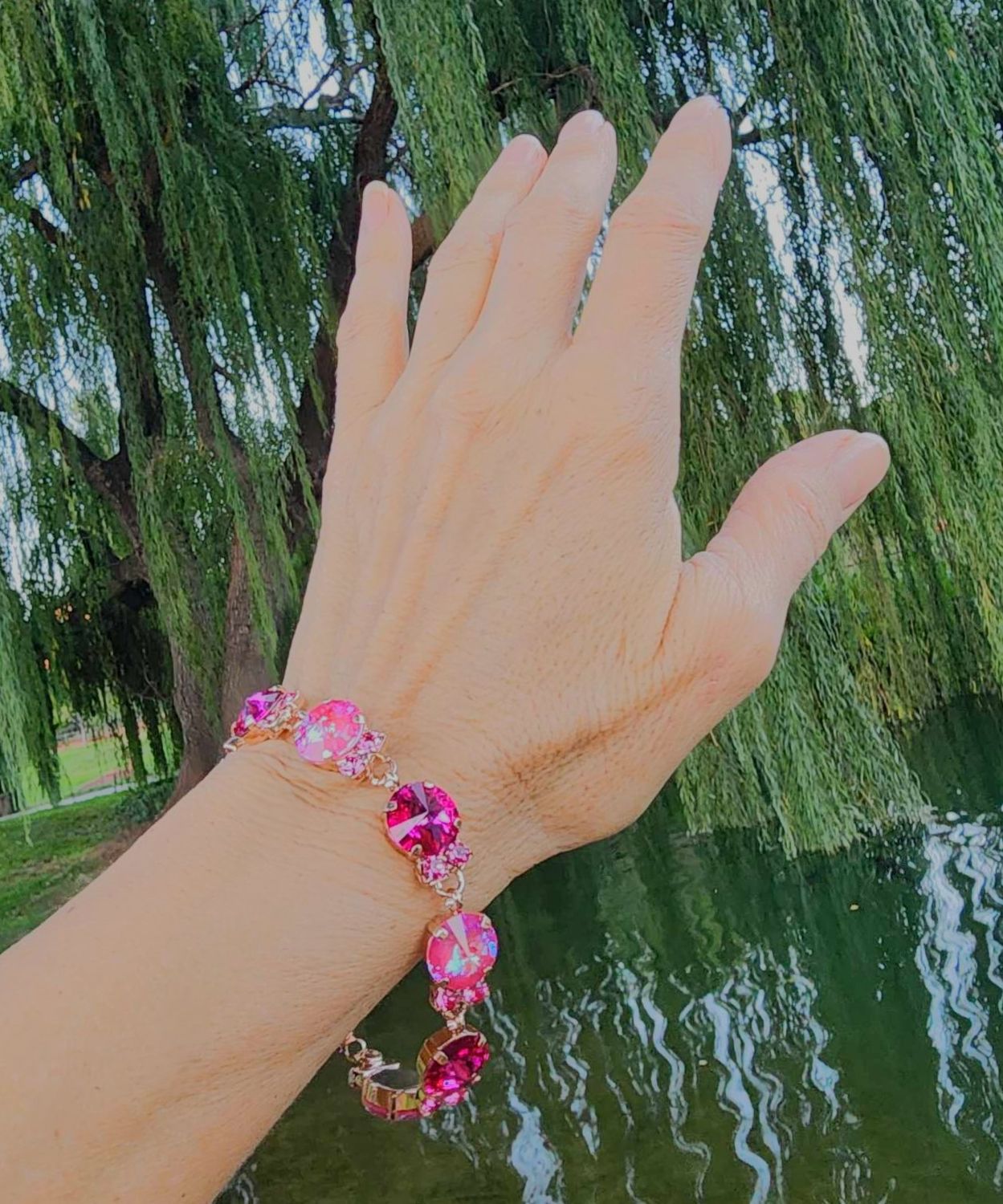 Gorgeous Magdalene LOVE Radiance Rose Ray Crystal  Bracelet