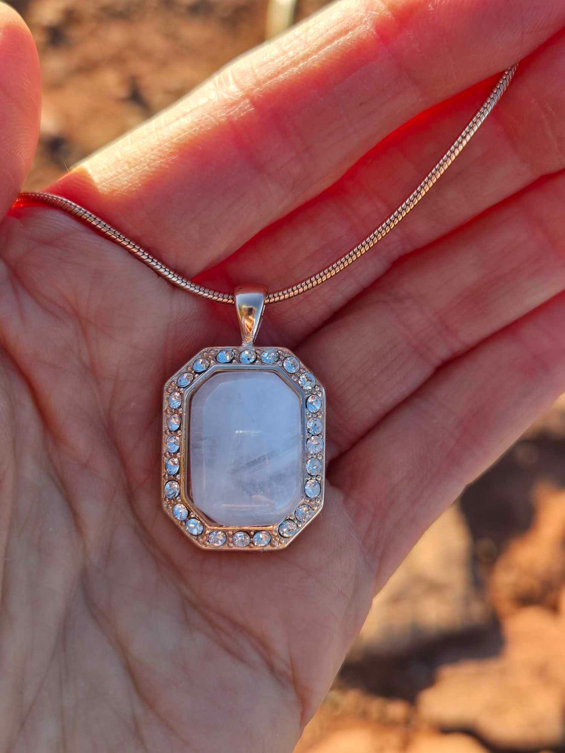 Exquisite (Sedona's White Light Angelic Frequencies) Singing Vortex Crystal Healer- Rose Gold Pendant (Crystal City of Light) PEACE Sale Exquisite (Sedona's White Light Angelic Frequencies) Singing Vortex Crystal Healer- Rose Gold Pendant (Crystal City of Light) PEACE Sale