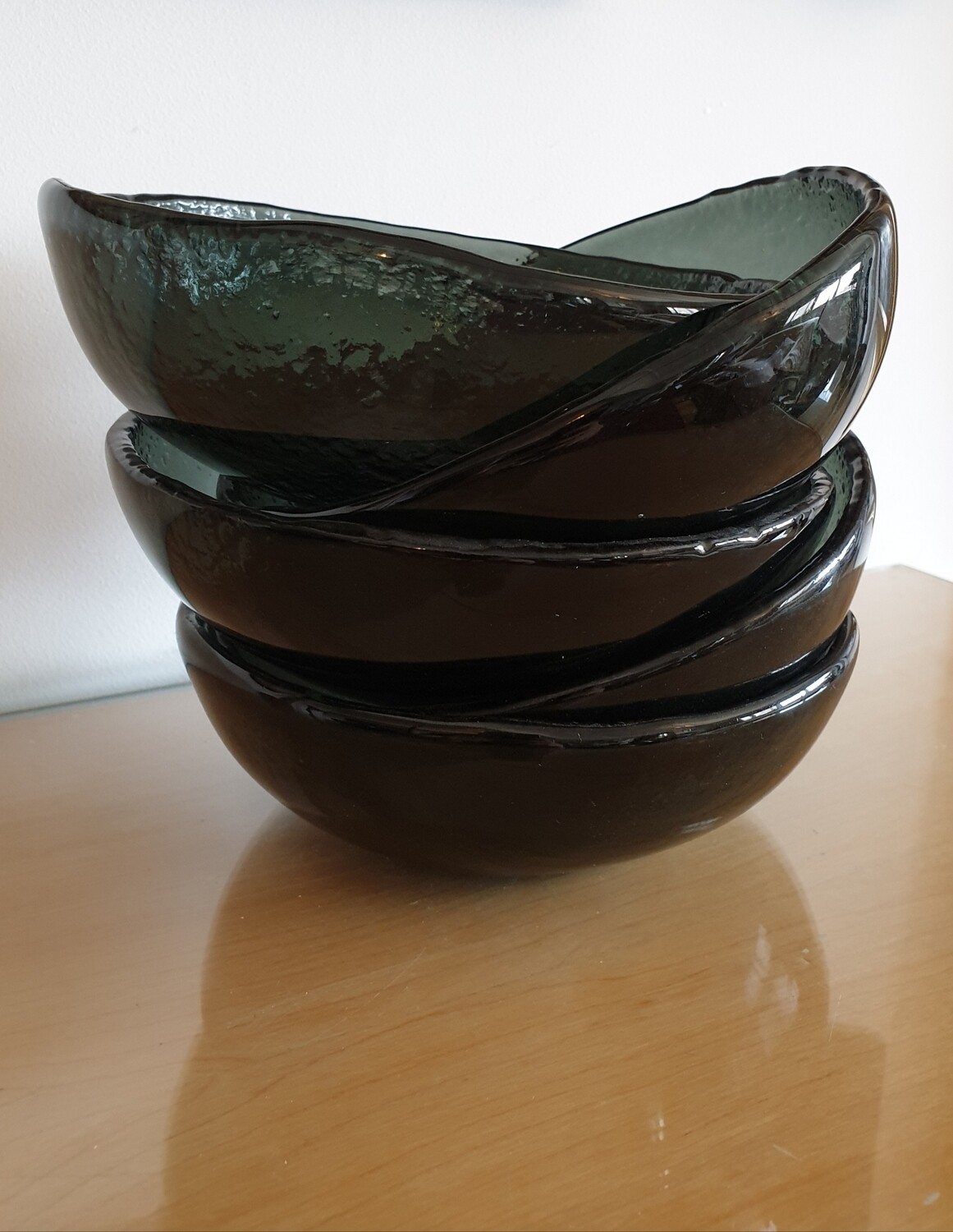 Black Fused Glass Bowl: Medium