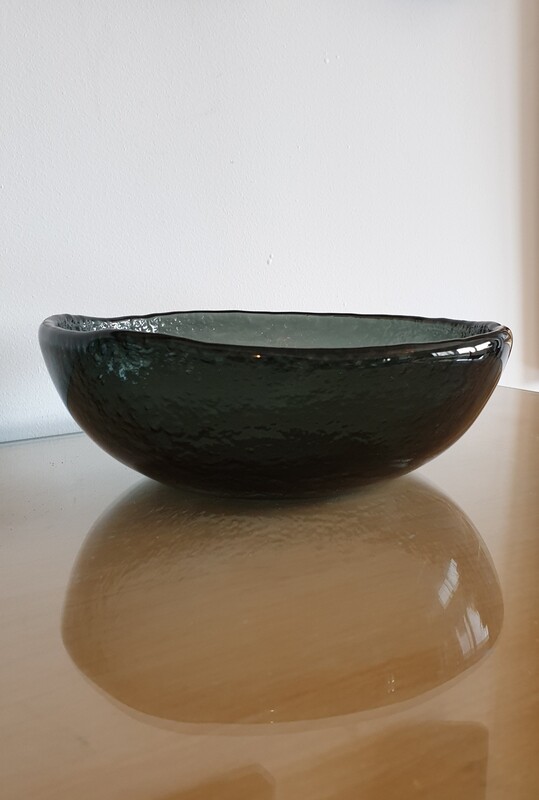 Black Fused Glass Bowl: Medium