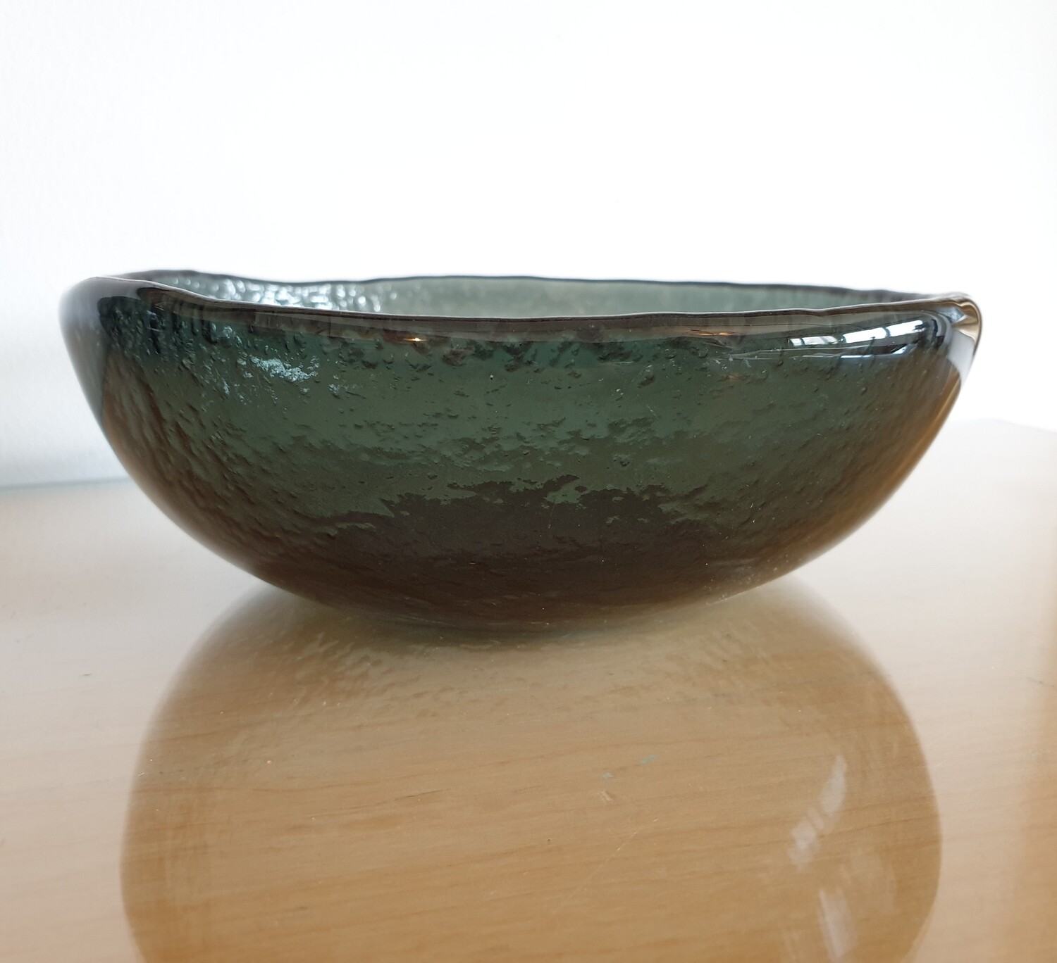 Black Fused Glass Bowl: Large