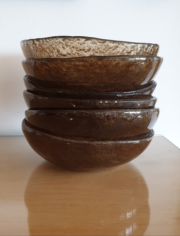 Brown Fused Glass Bowl: Large