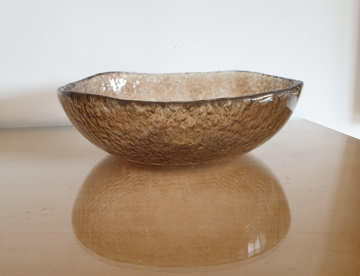 Brown Fused Glass Bowl: Small