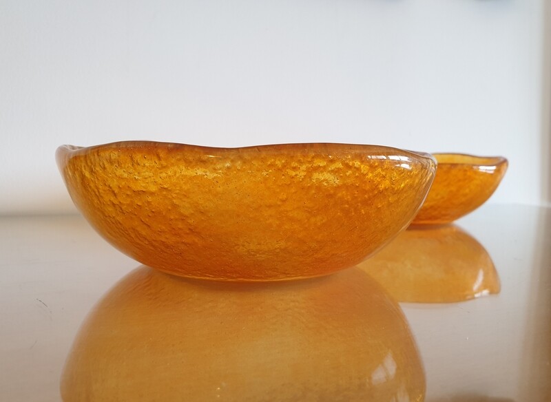 Orange Fused Glass Bowl: Small