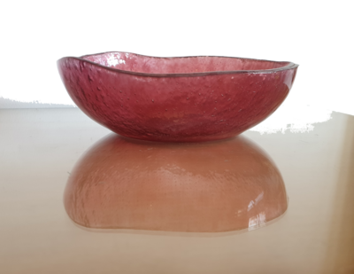 Light Aubergine Large Fused Glass Bowl