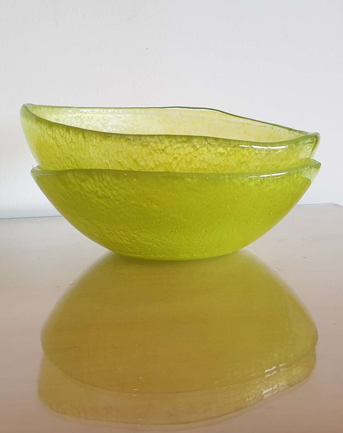 Lime Green Fused Glass Bowl: Small