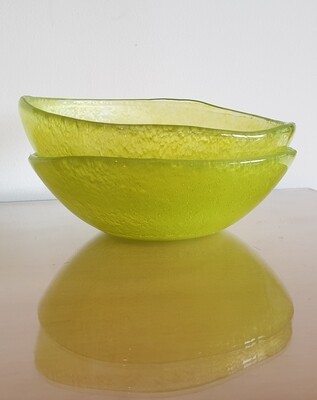 Lime Green Fused Glass Bowl: Small