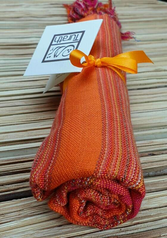 Orange &amp; Fuchsia Wide Stripes (Orange Hue) Small Scarf