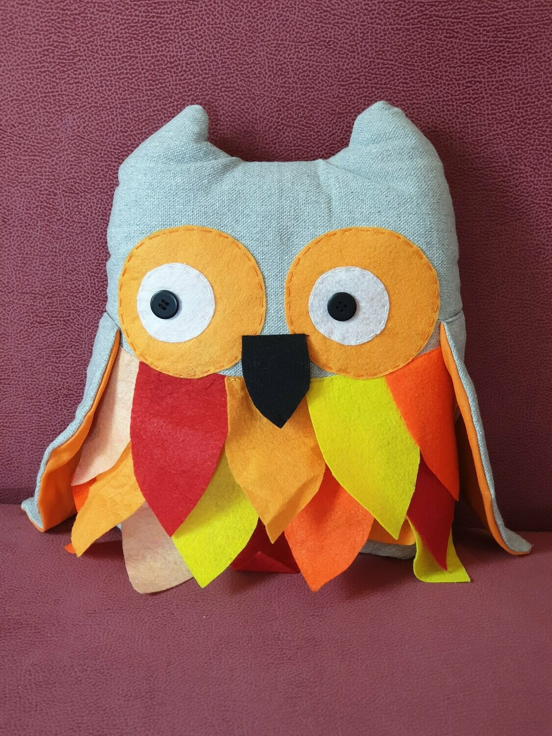 Feathered Owl Cushion