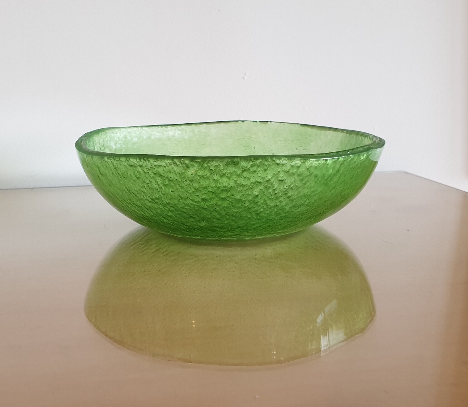 Green Fused Small Glass Bowl
