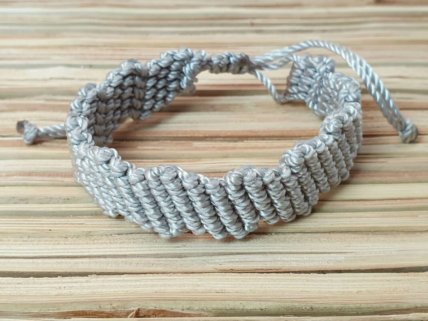 Diagonal Weave Bracelet, Color: Silver Grey