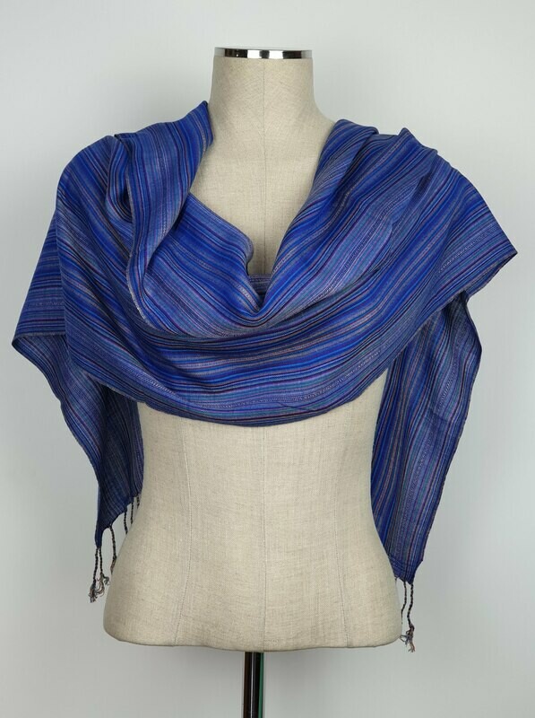 Blue Thin Stripes Small Scarf