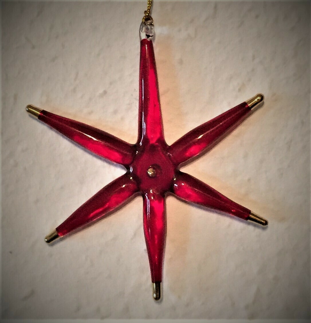 Star, Red with Gold Tips