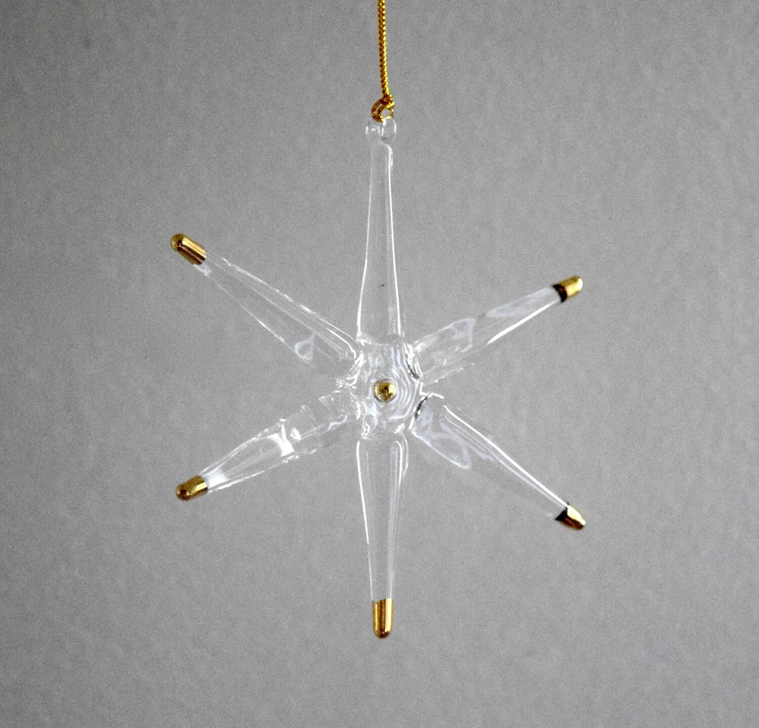 Star, Transparent with Gold Tips