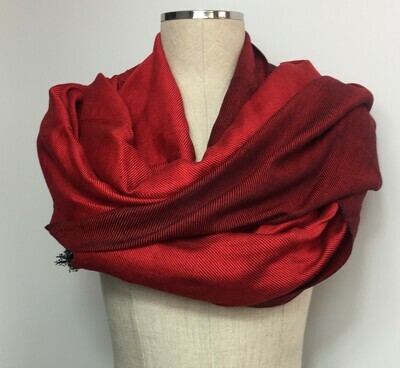 Double-face Shawl: Red & Black