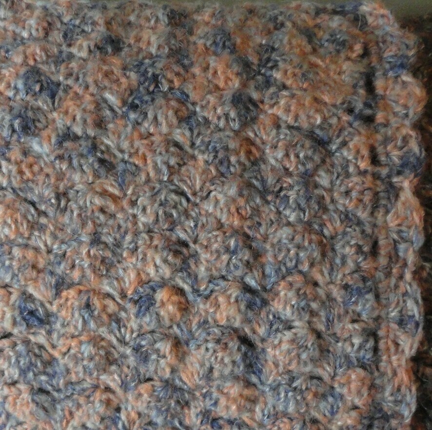 Mini Blanket: Blue, Salmon & Grey Mohair