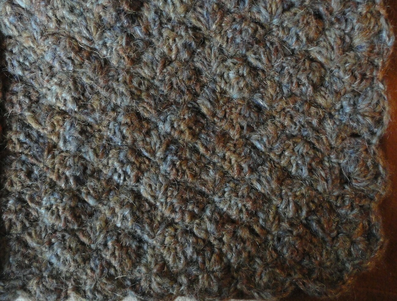 Mini Blanket: Blue, Brown & Grey Mohair
