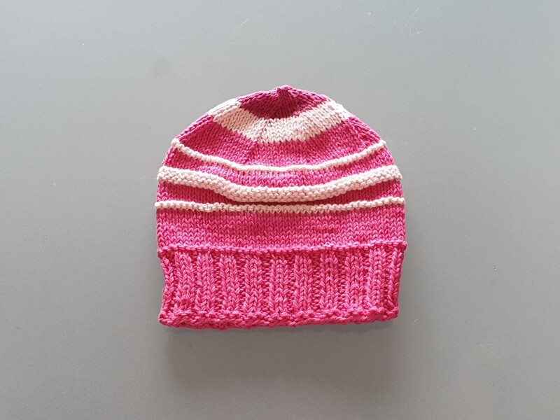 Knit Cotton Cap Fuchsia &amp; Pink