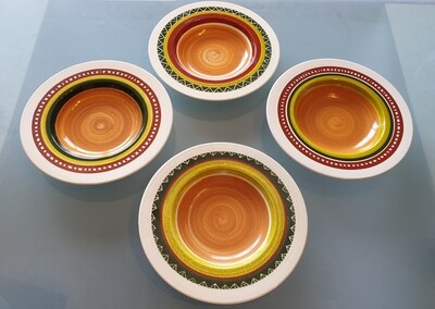 Semi Deep Hand-painted Plates (Set of 4)