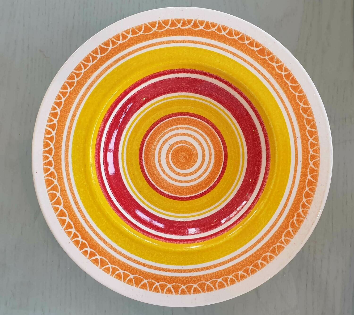 Semi Deep Orange, Red & Yellow Plate