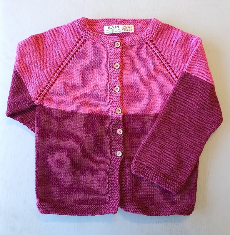 Two-tone Fuchsia &amp; Burgundy Striped Jacket (Large)
