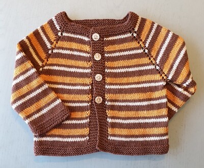 Brown &amp; Orange &amp; White Striped Jacket (Medium)