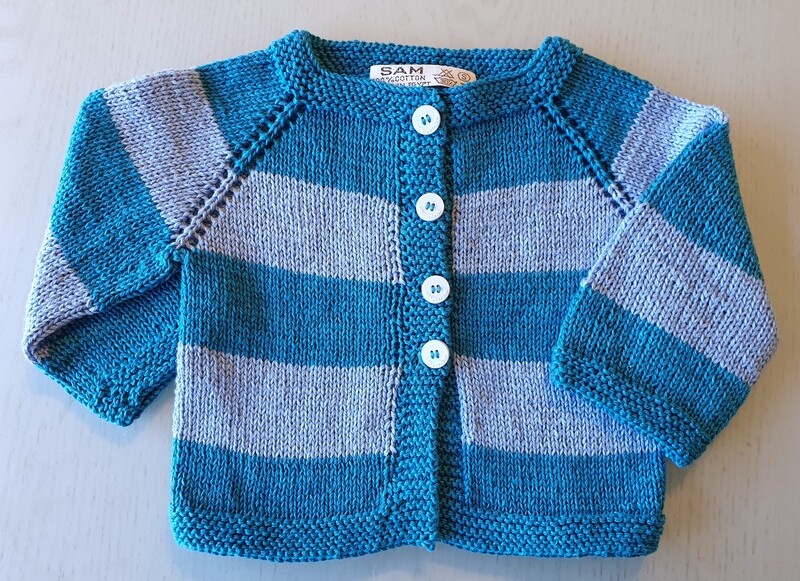 Petrol Blue &amp; Light Blue Striped Jacket (Large)