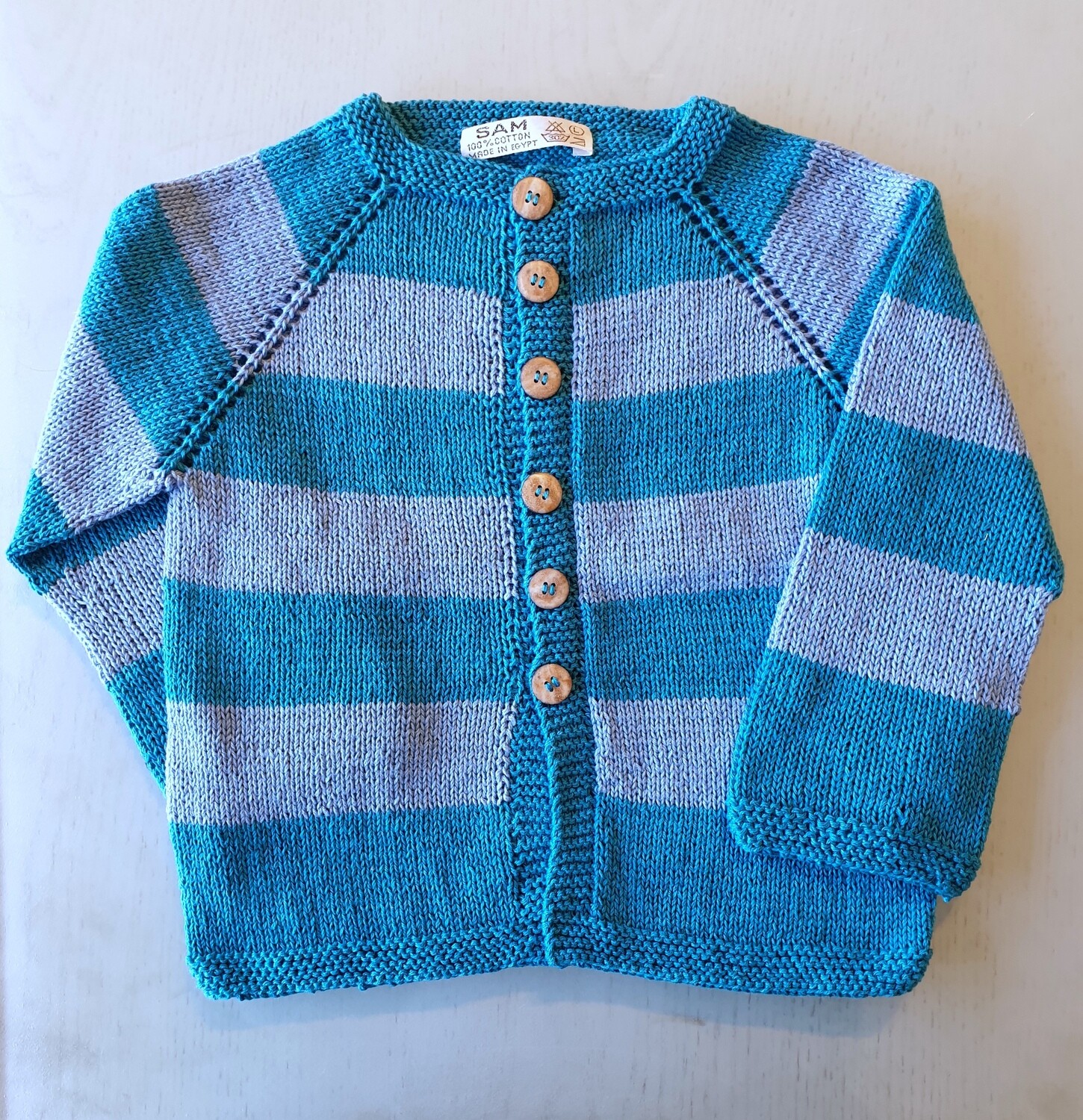 Petrol Blue &amp; Light Blue Striped Jacket (Extra Large)