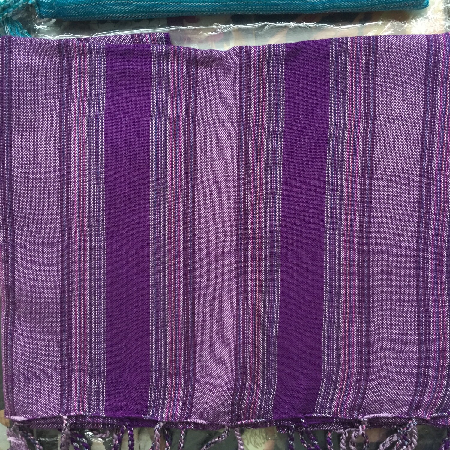 Small Scarf: Wide Purple Stripes